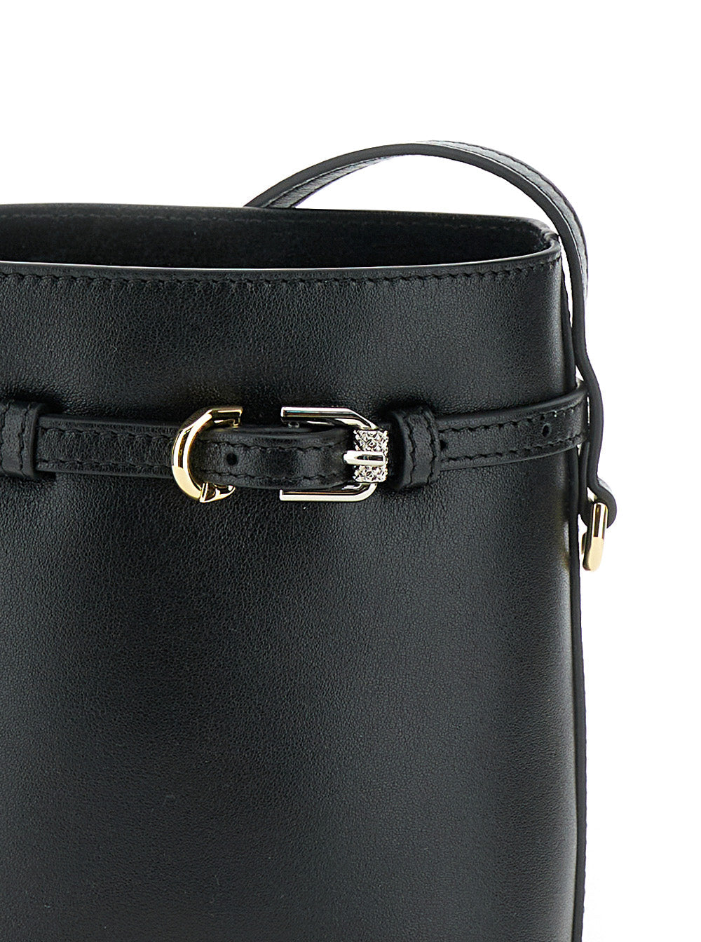 Givenchy Women 'Voyou' Black Crossbody Bag With Laminated Logo And Buckle In Leather Woman