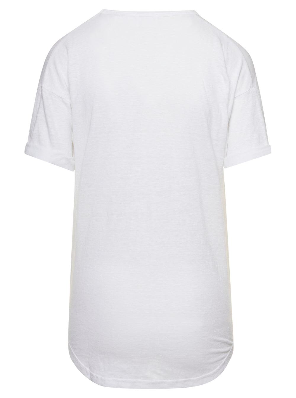 Isabel Marant Etoile Women 'Koldi' White Crewneck T-Shirt With Contrasting Logo In Linen Woman Isabel Marant Etoile