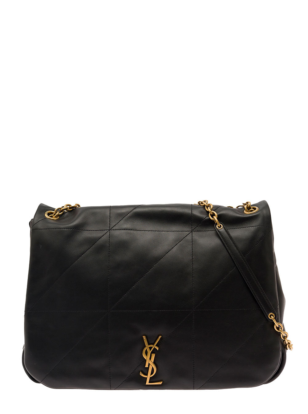 Saint Laurent Women 'Jamie 4.3' Maxi Black Shoulder Bag With Cassandre Detail In Quilted Leather Woman