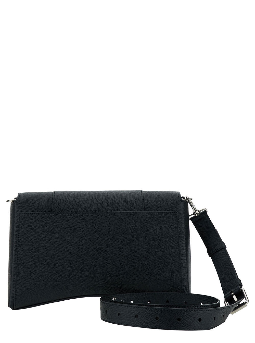 Balenciaga Men 'Messenger Downtown' Black Cross-Body Bag With B Logo In Semi Matte Leather Man