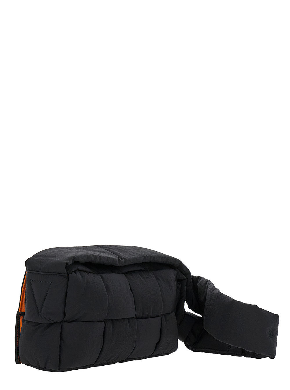 Bottega Veneta Men 'Padded Tech Cassette' Black Cross Body Bag In Techno Fabric Man