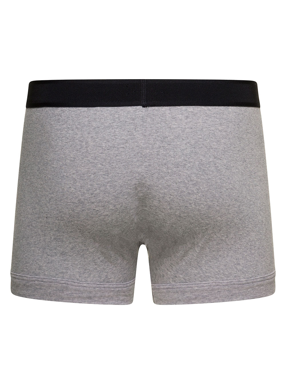 Tom Ford Men Grey Boxer Brief With Elasticated Logged Waistband In Cotton Stretch Man