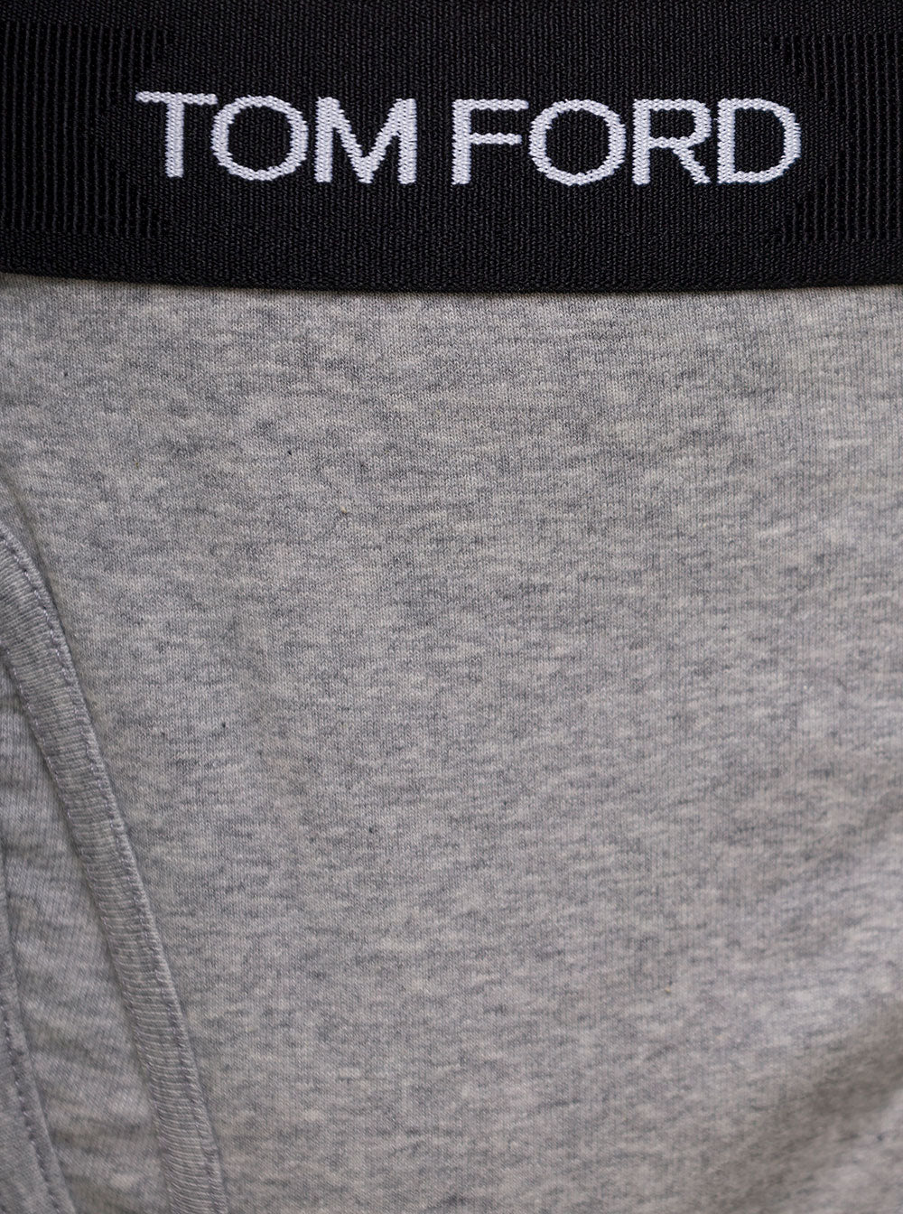 Tom Ford Men Grey Boxer Brief With Elasticated Logged Waistband In Cotton Stretch Man