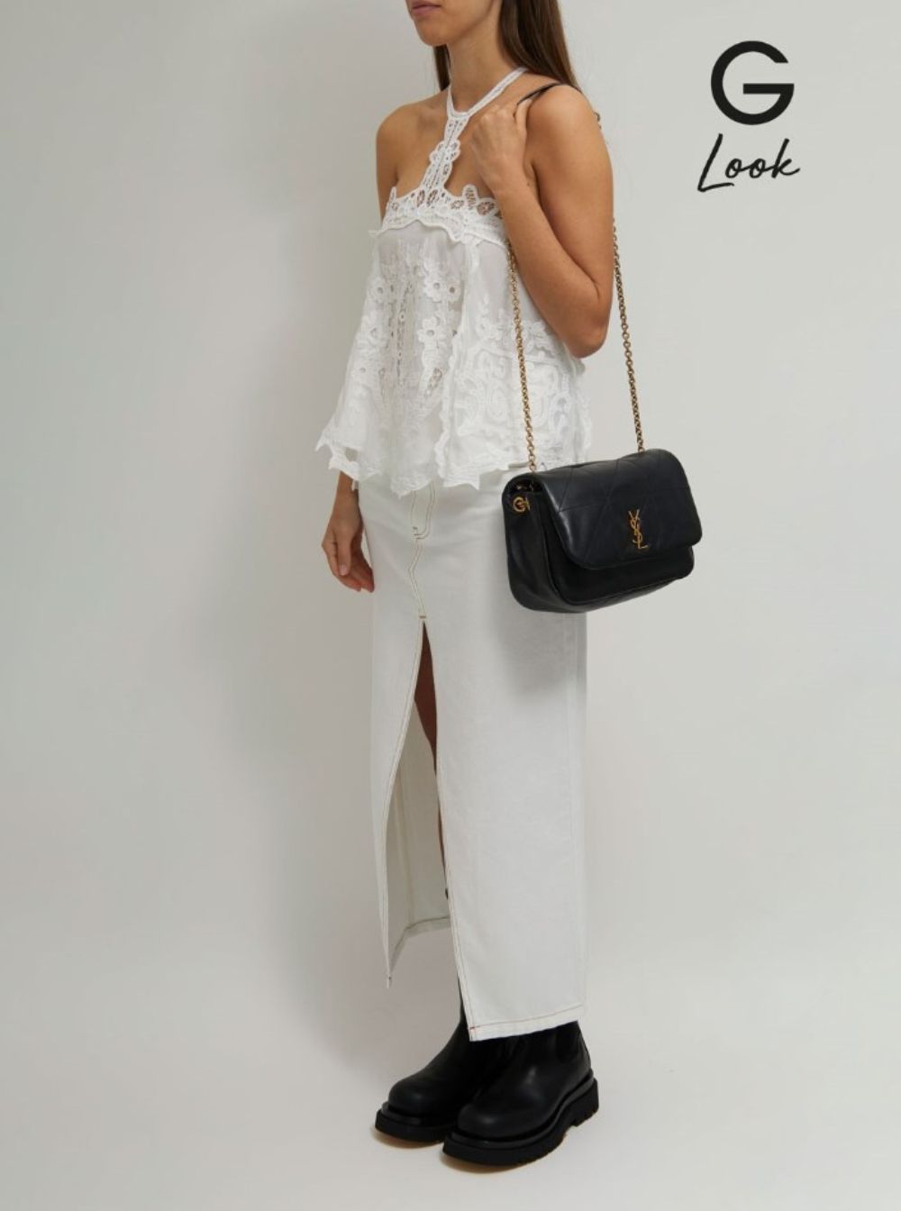 Saint Laurent Women 'Small Jamie 4.3' Black Crossbody Bag With Cassandre Detail In Quilted Leather Woman