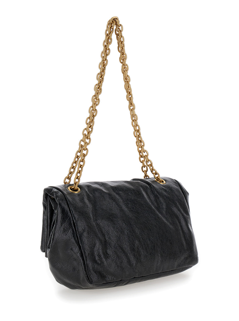 Balenciaga Women 'Monaco Chain' Black Shoulder Bag In Leather Woman