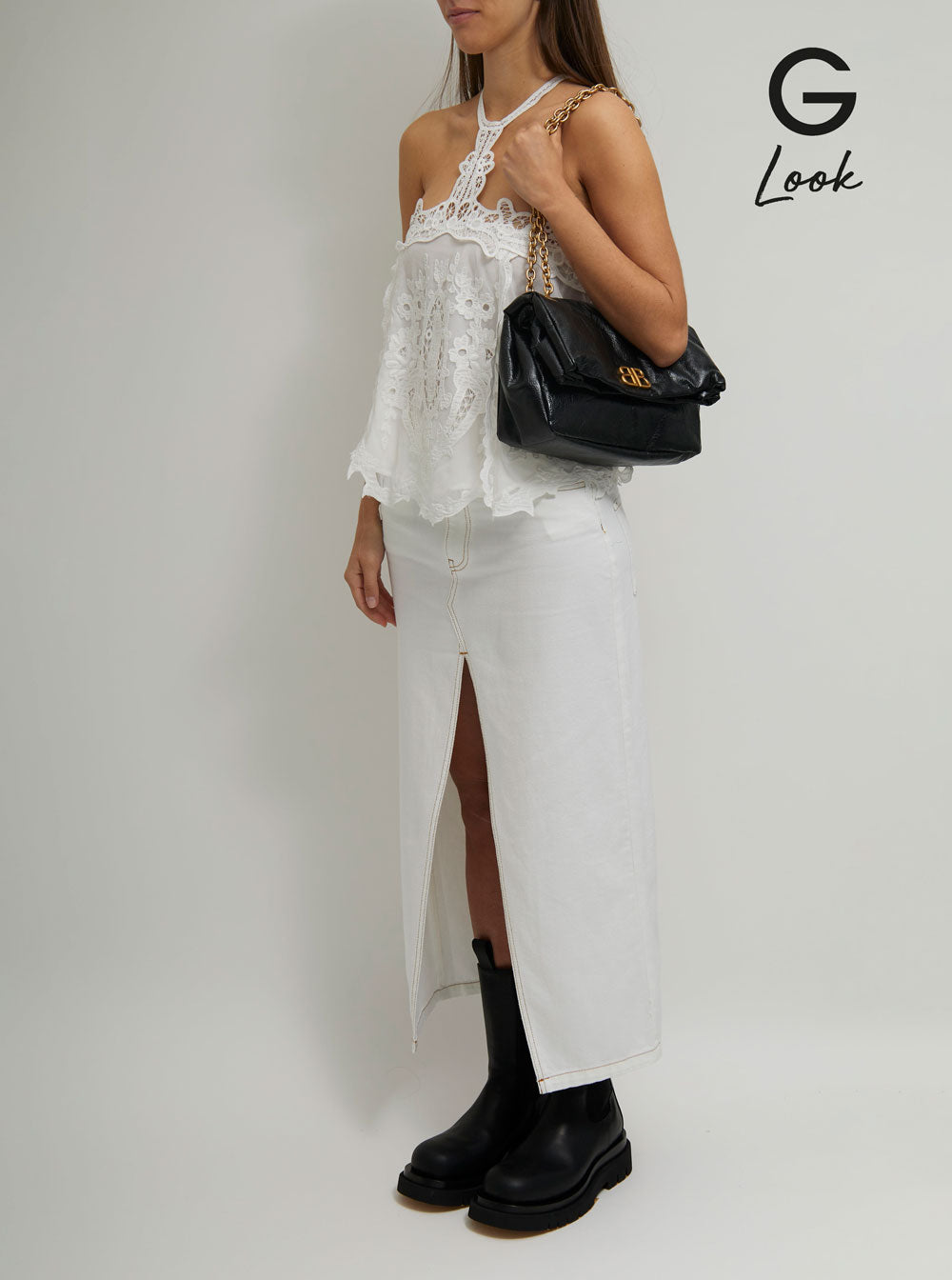 Balenciaga Women 'Monaco Chain' Black Shoulder Bag In Leather Woman