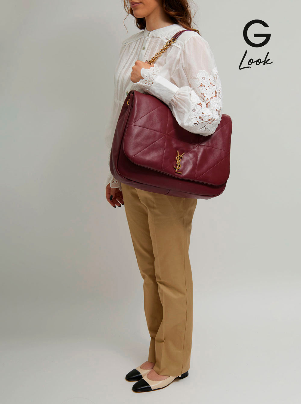 Saint Laurent Women 'Jamie 4.3'  Bordeaux Shoulder Bag With Quilted Stitchings In Leather Woman