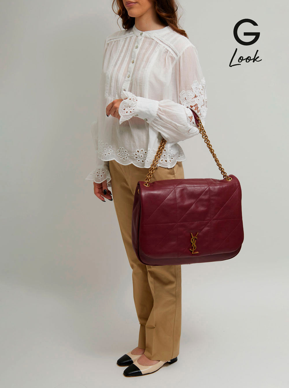 Saint Laurent Women 'Jamie 4.3'  Bordeaux Shoulder Bag With Quilted Stitchings In Leather Woman