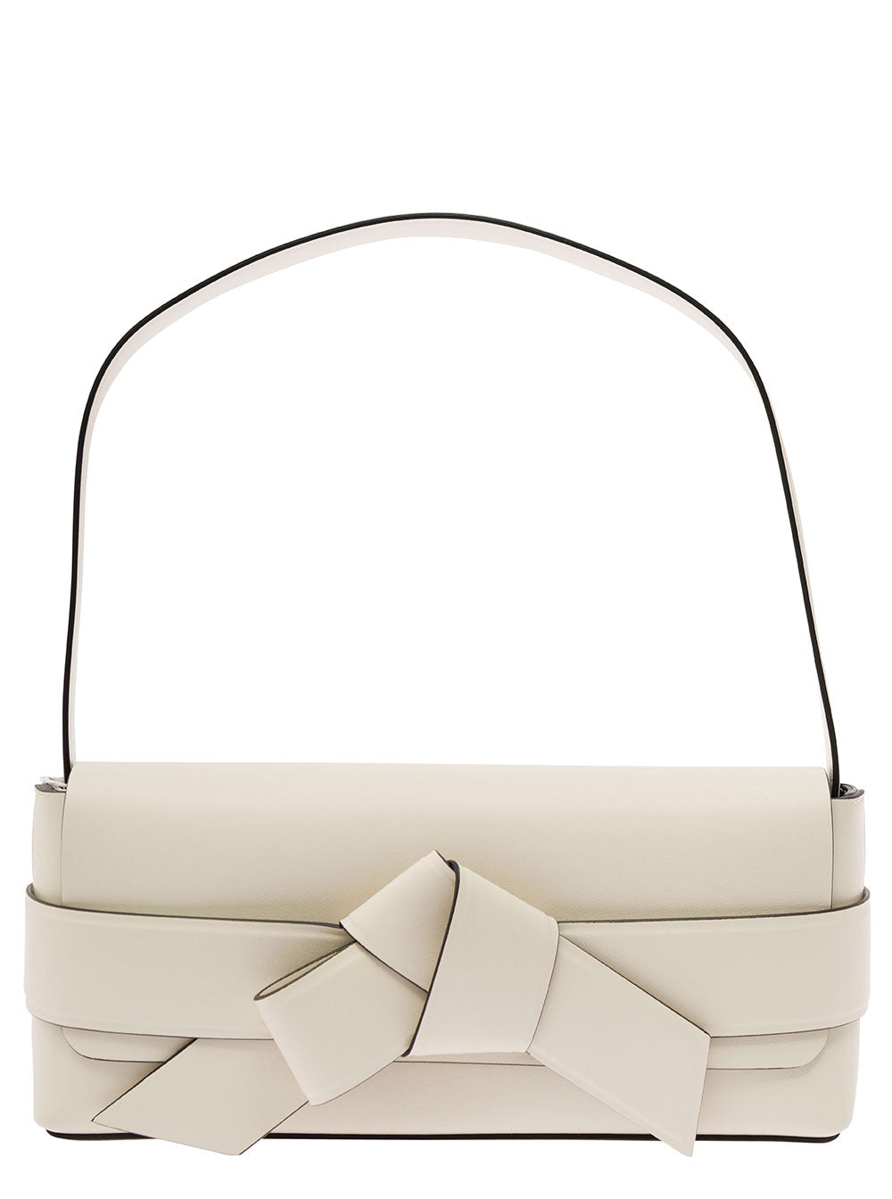 Acne Studios Women White Shoulder Bag With Musubi Knot Detail In Leather Woman