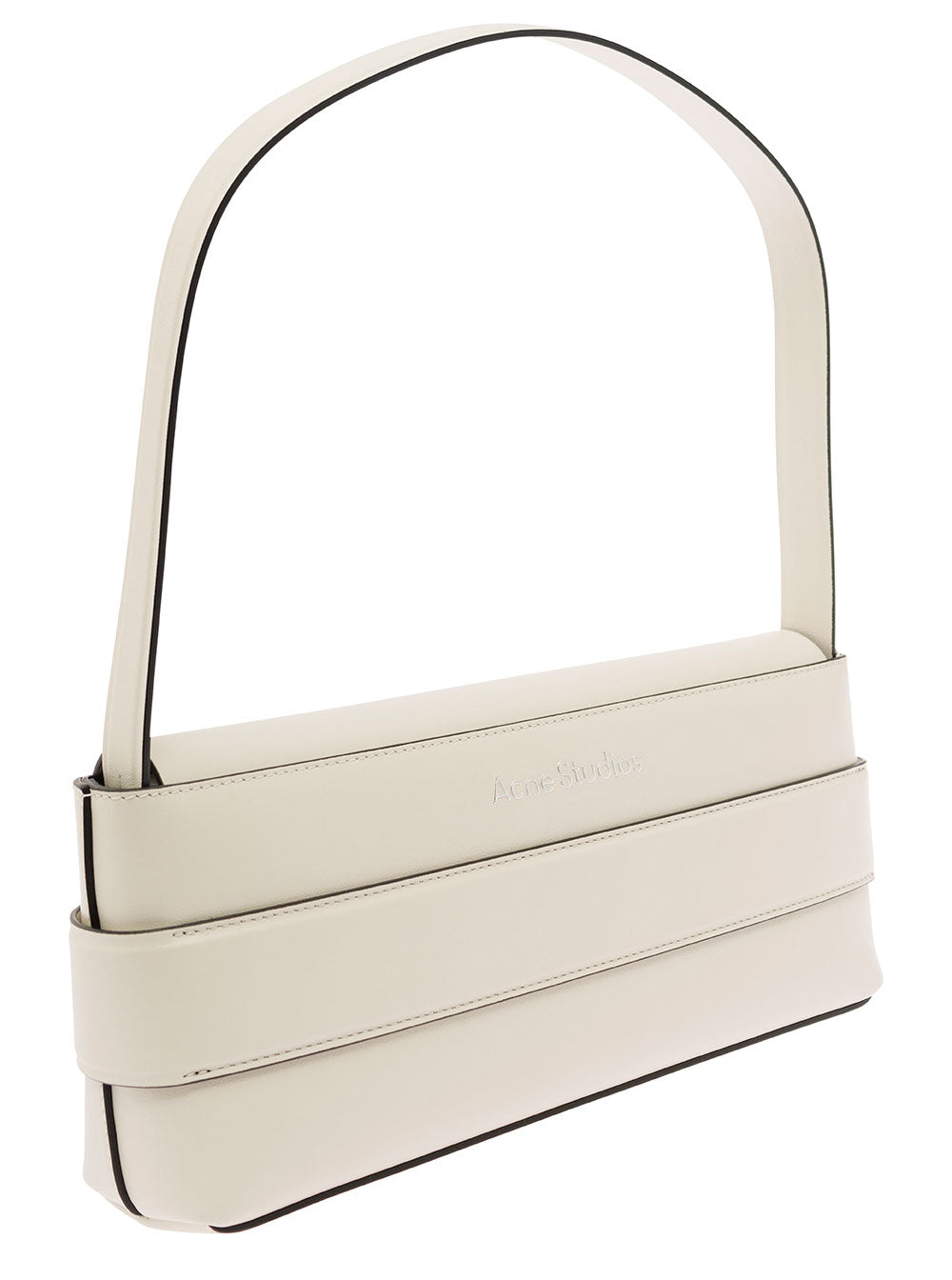 Acne Studios Women White Shoulder Bag With Musubi Knot Detail In Leather Woman