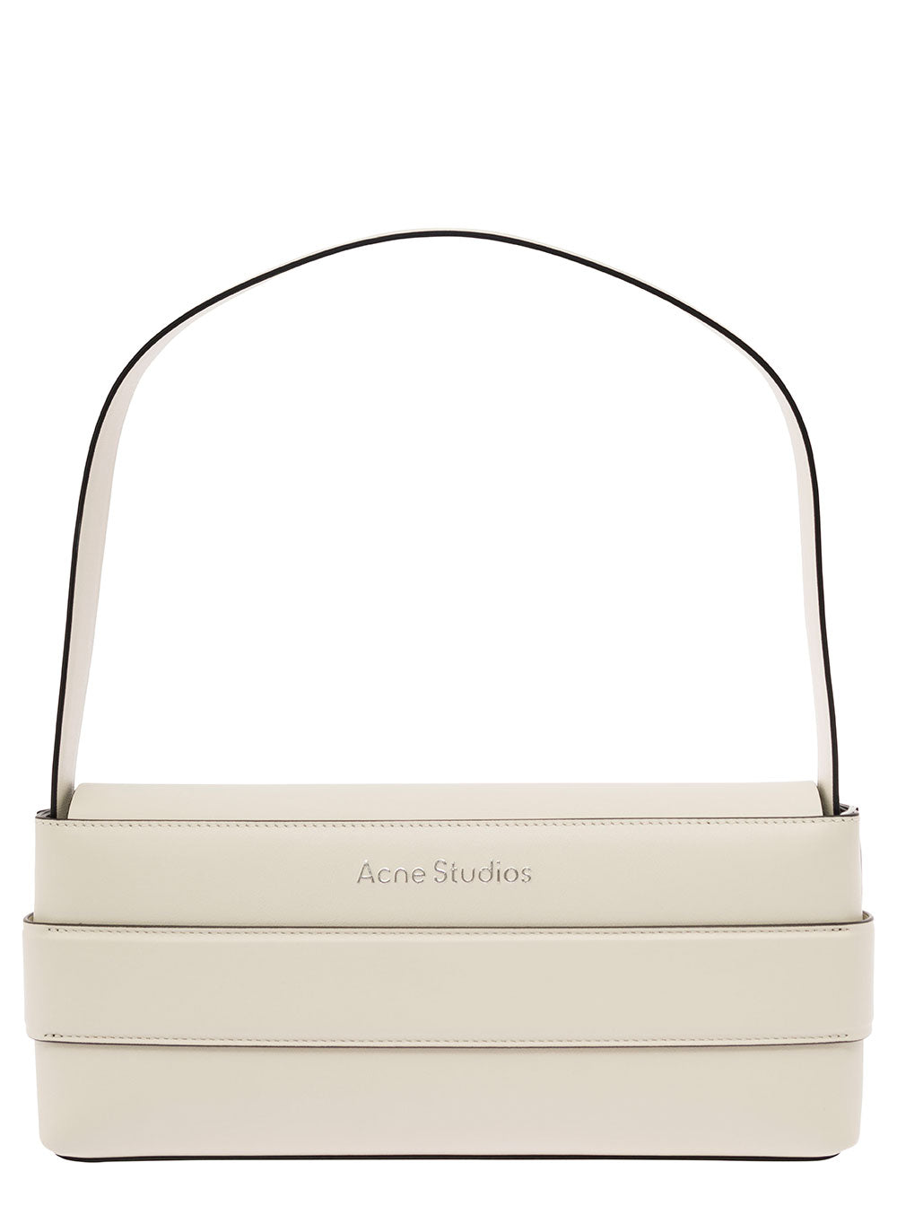 Acne Studios Women White Shoulder Bag With Musubi Knot Detail In Leather Woman