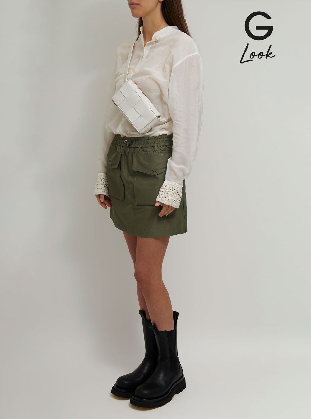 Bottega Veneta Women 'Casettte' Mini White Belt Bag With Intreccio Motif In Smooth Leather Woman