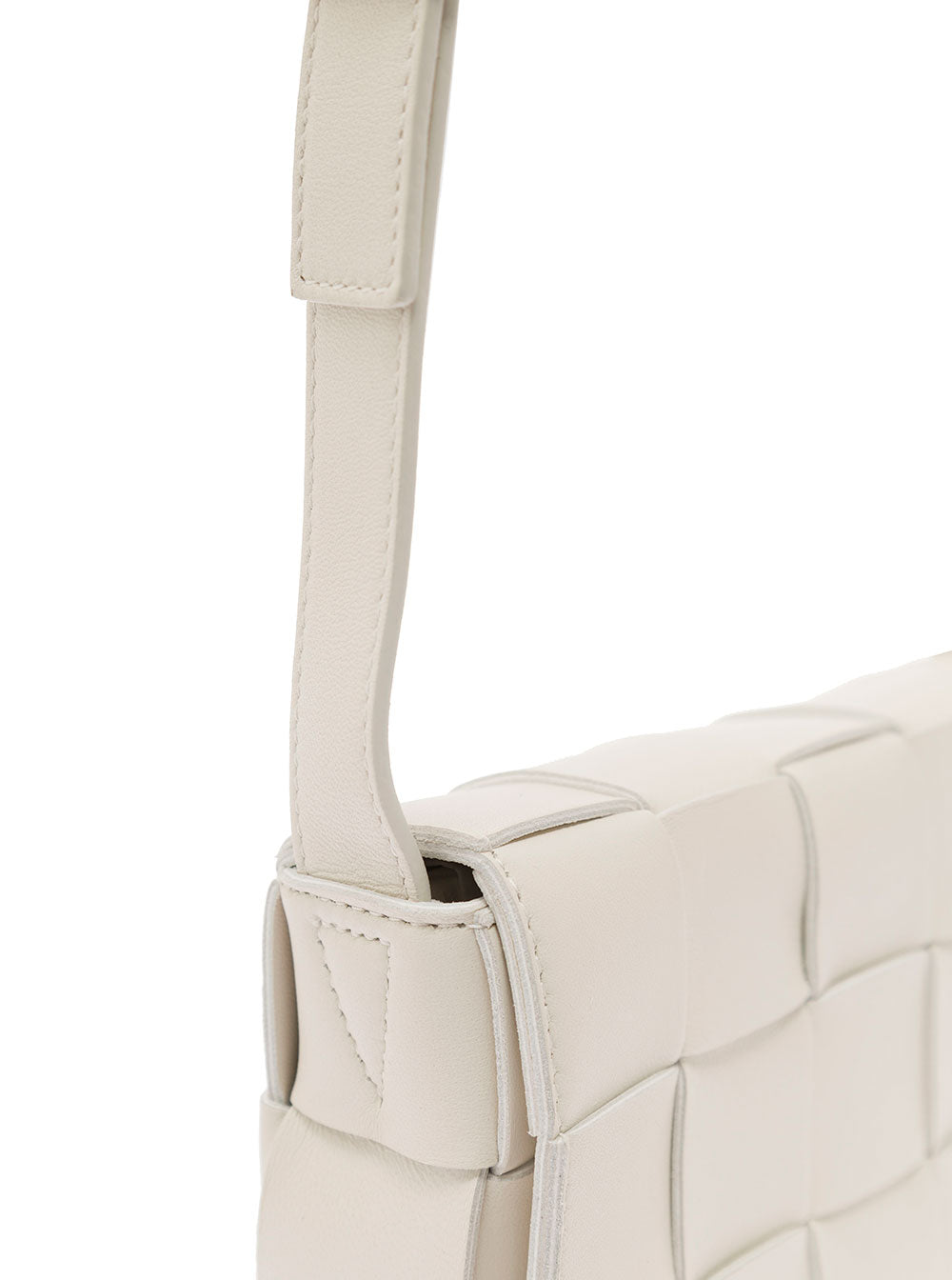 Bottega Veneta Women 'Small Cassette'  White Crossbody Bag In Intreccio Nappa Leather Woman Bottega Veneta