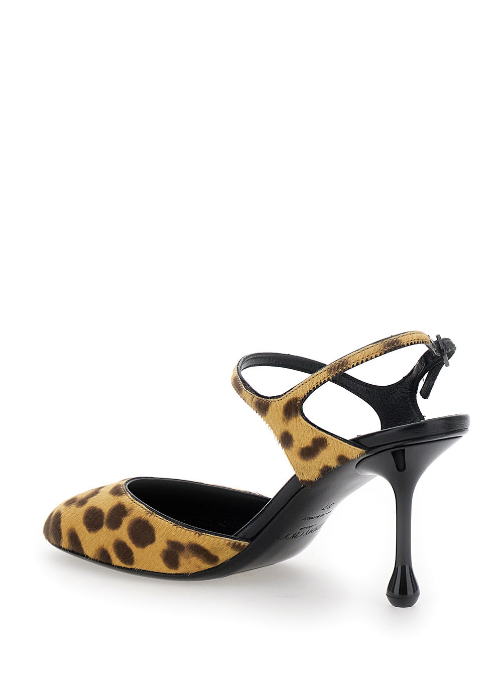 Jimmy Choo Women 'Pixie' Brown Pumps With High Sculpted Heel And All-Over Leopard Print In Tech Fabric Woman