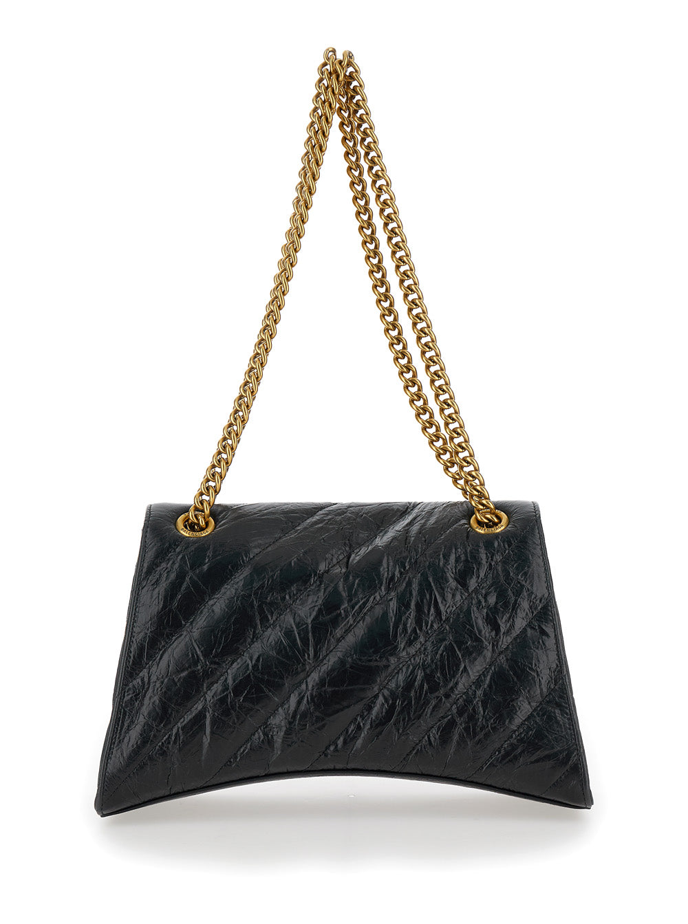 Balenciaga Women 'Crush M' Black Crossbody Bag With B Logo In Crush Quilted Leather Woman