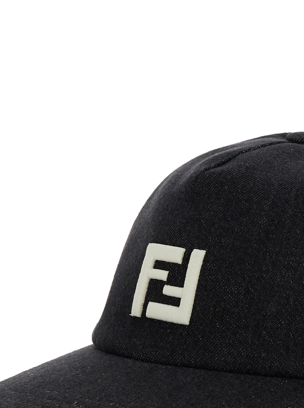 Fendi Men Black Baseball Cap With Embroidered Ff Logo In Cotton Man