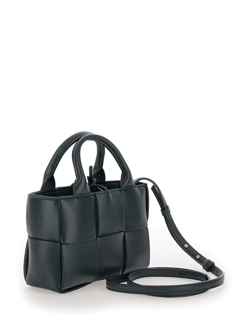 Bottega Veneta Women 'Candy Arco' Dark Green Handbag With Intreccio Motif In Leather Woman