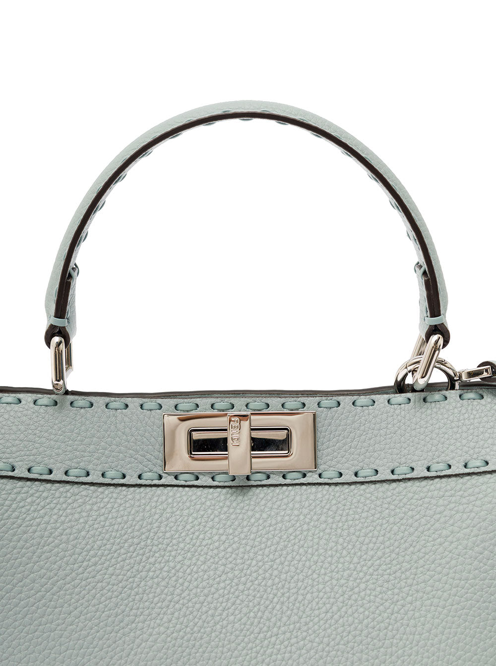 Fendi Women 'Peekaboo Iseeu Medium' Grey Handbag With 646 Hand-Sewn Topstitches Woman