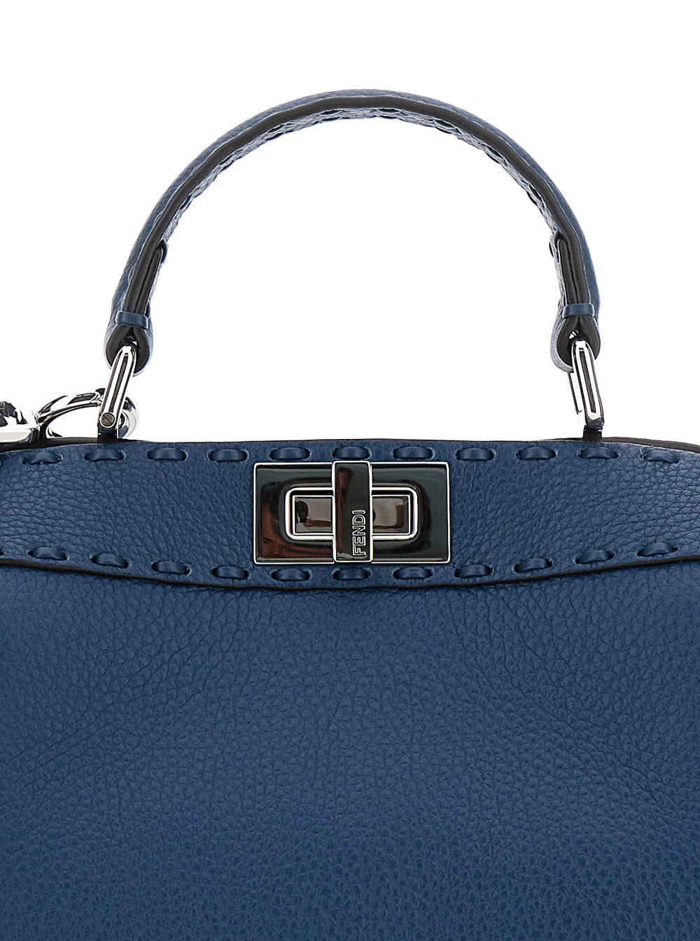 Fendi Women 'Peekaboo Iseeu Small' Blue Handbag With Shoulder Strap In Leather Woman
