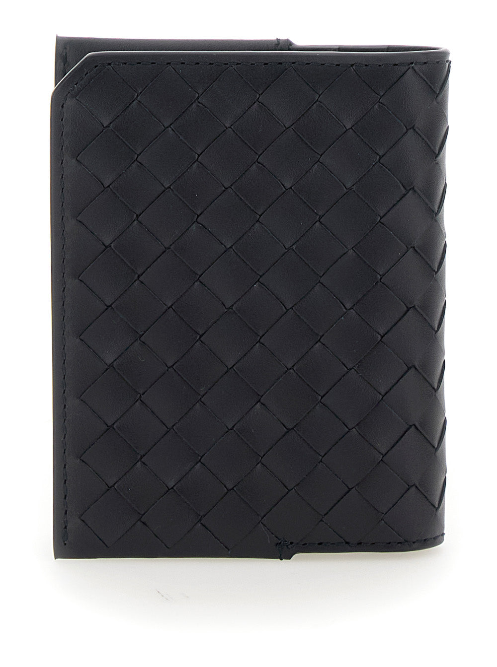 Bottega Veneta Men Blue Card Holder With Intrecciato Motif In Leather Man