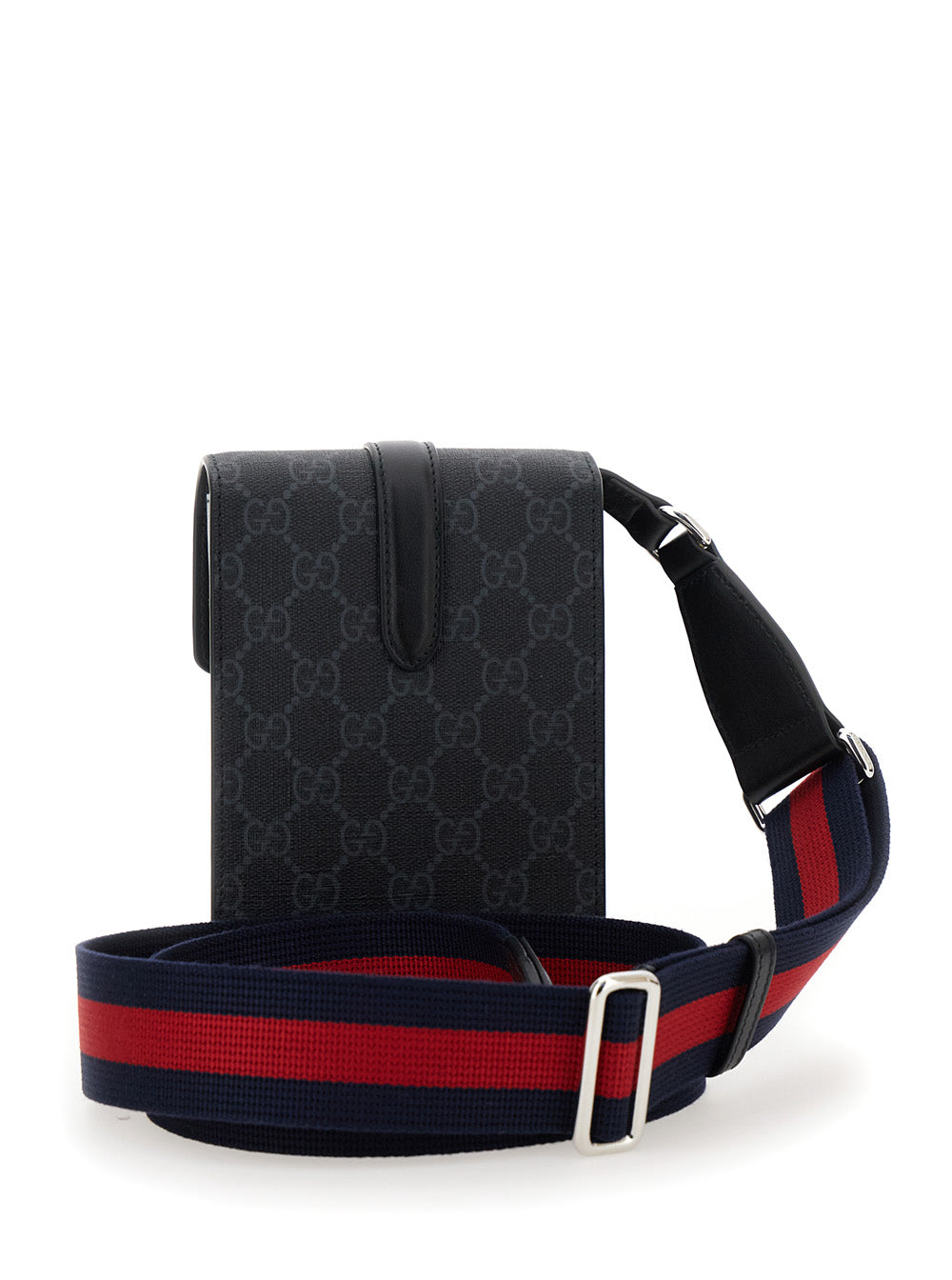Gucci Men Black Crossbody Bag With All-Over Gg  Print In Tech Fabric And Cotton Blend Man