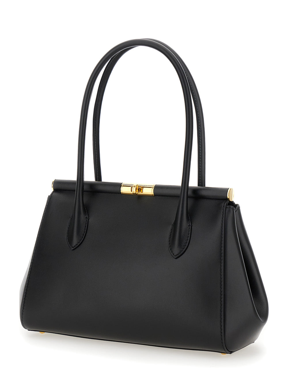 Dolce & Gabbana Women 'Marlene Medium' Black Handbag With With Logo Embossed On The Back In Leather Woman