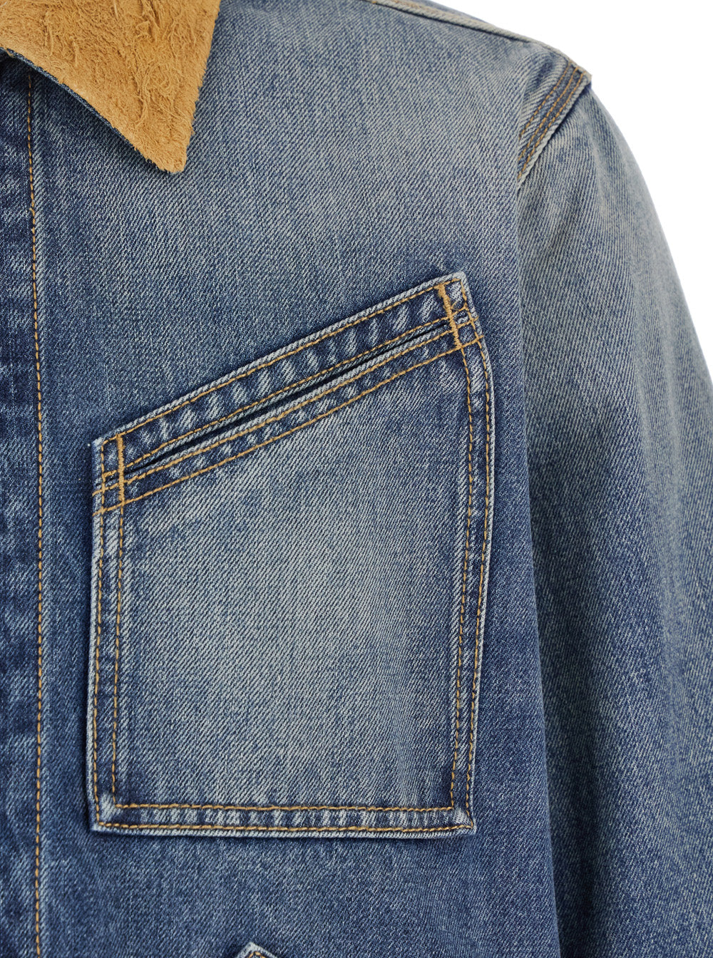 Alexander Mcqueen Men Blue Jacket With Classic Collar In Denim Man