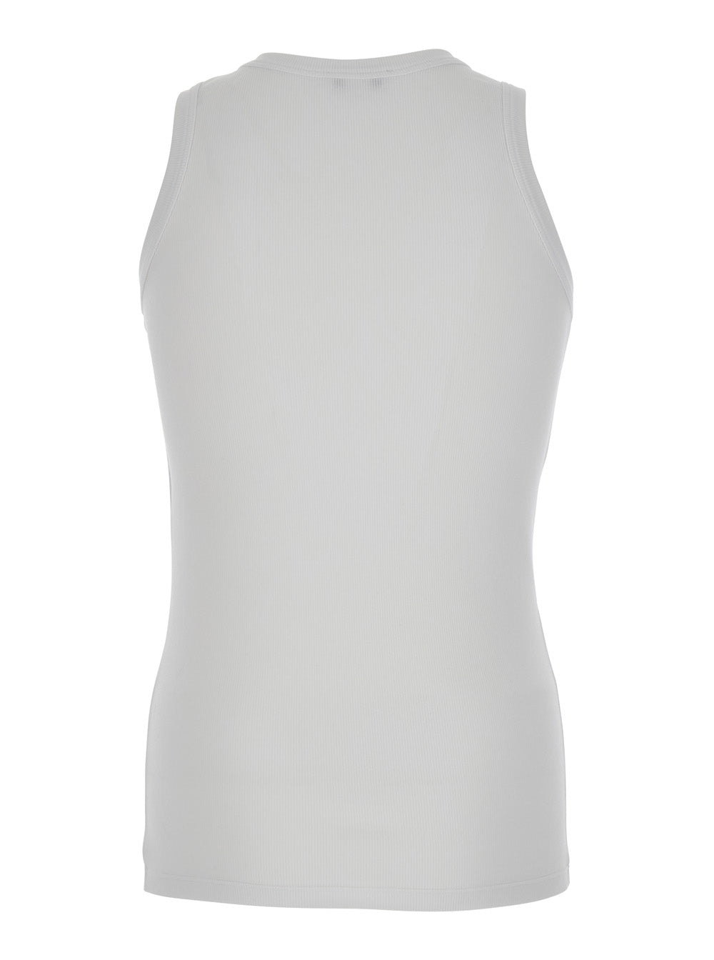 Alexander Mcqueen Men White Top With Upside Down Skull Embroidery On The Front In Cotton Jersey Man