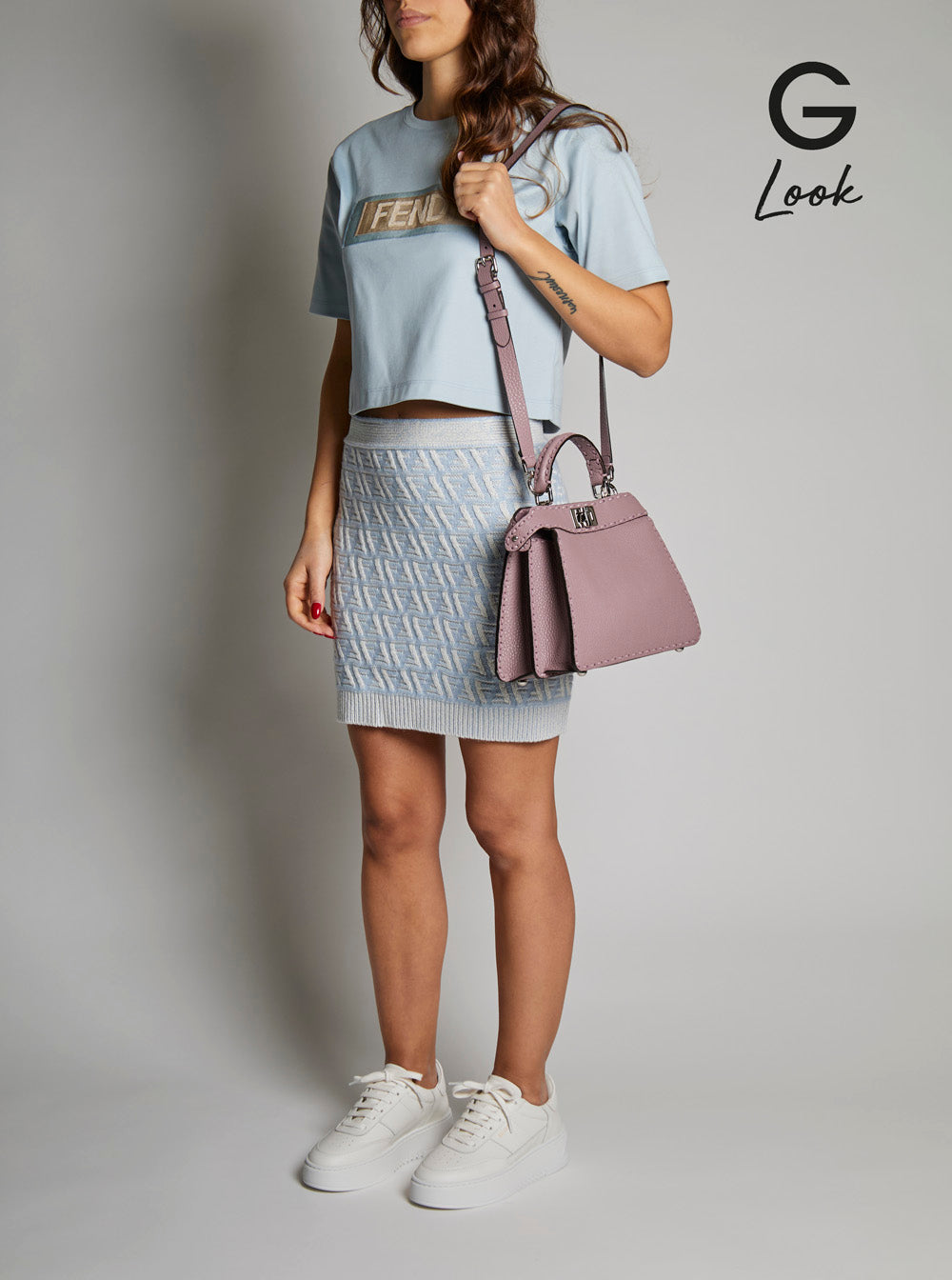 Fendi Women 'Peekaboo Iseeu Small' Pink Handbag With Shoulder Strap In Leather Woman