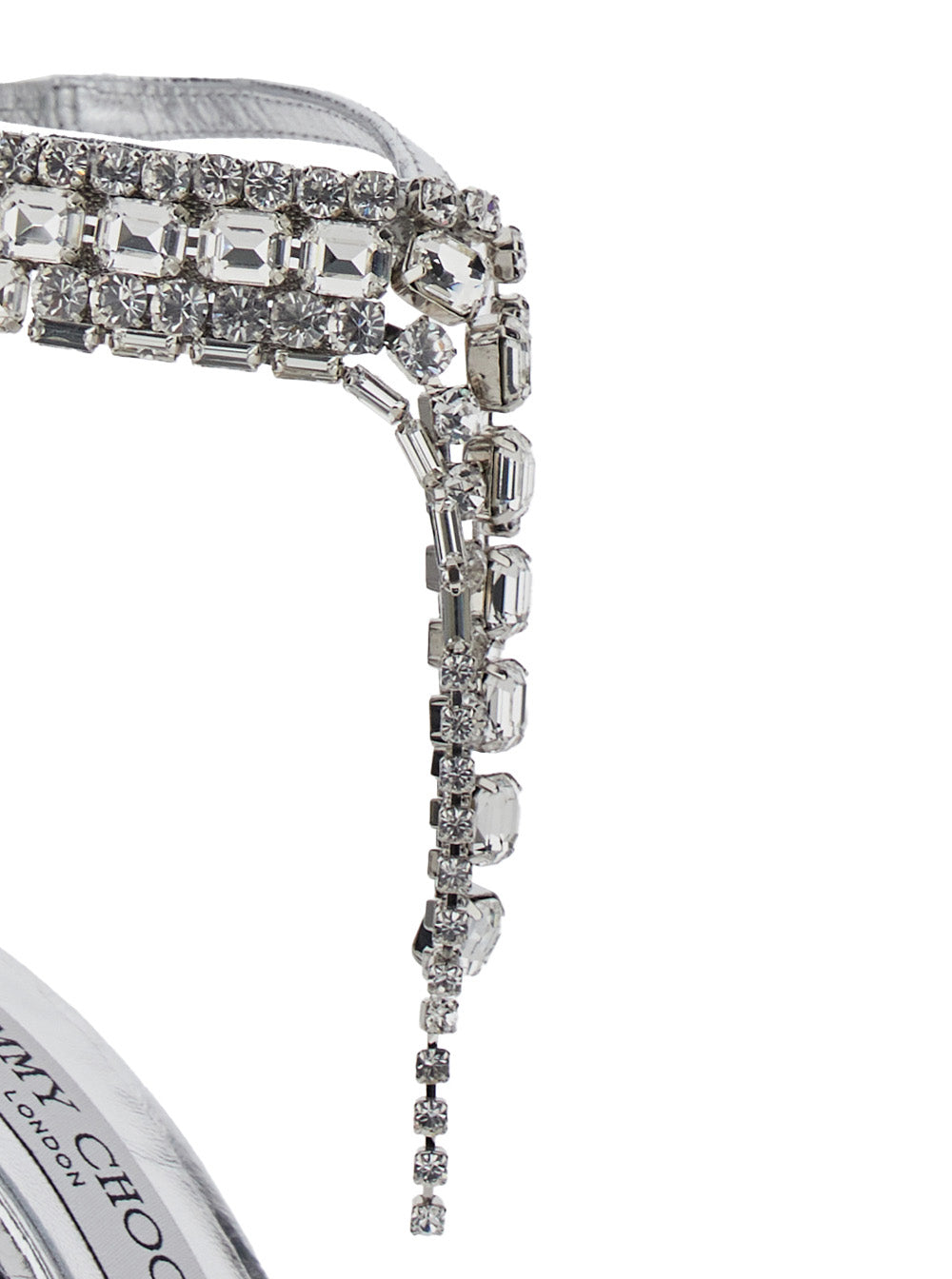 Jimmy Choo Women 'Verity' Metallic Sandals With High Stiletto Heel In Leather And Crystal Woman