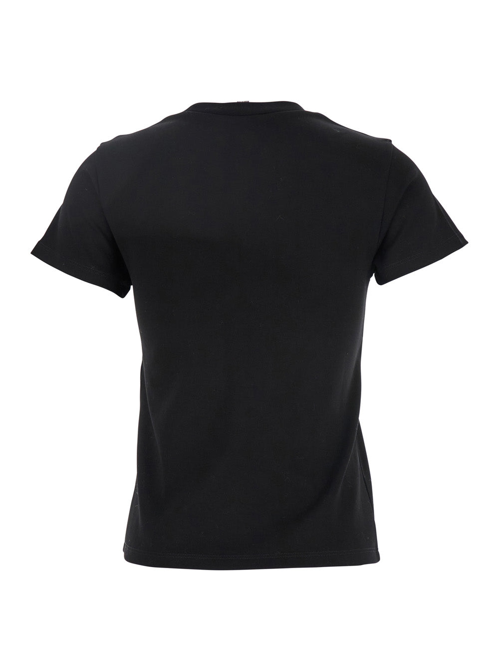 Alexander Mcqueen Women Black Crewneck T-Shirt With Skull Embroidery On The Front In Cotton Woman