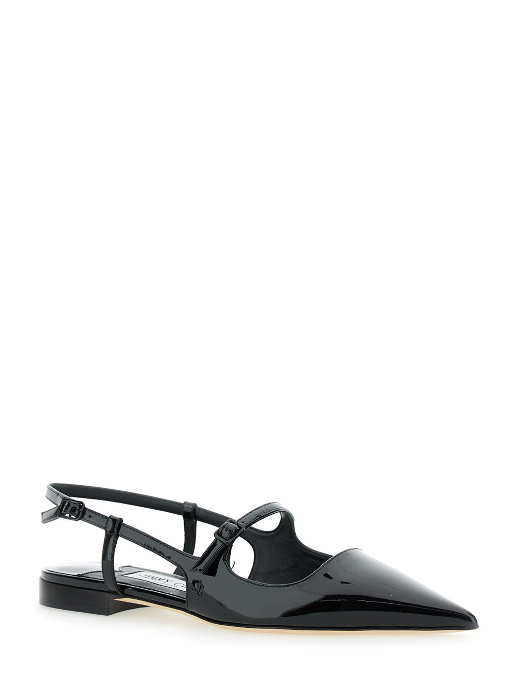 Jimmy Choo Women 'Didi Flat' Black Ballerinas With Shiny Finish In Leather Woman