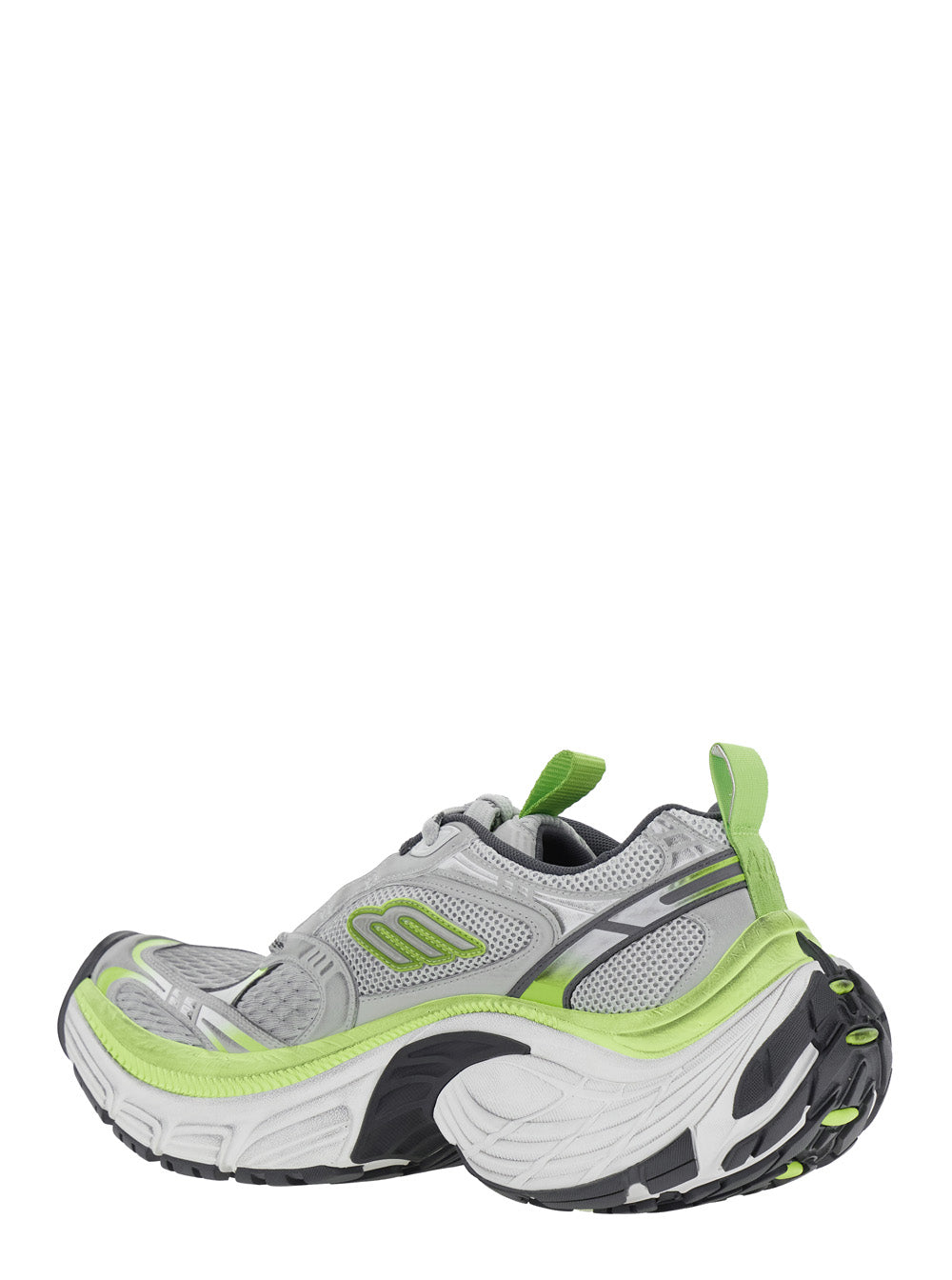 Balenciaga Men '10Xl' Grey Sneakers With Embossed Logo On The Tongue In Tech Fabric Man