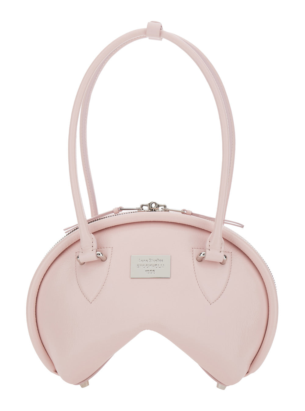 Acne Studios Women Pink Handbag With Two Top Handles And Logo Plaque On The Front In Leather Woman