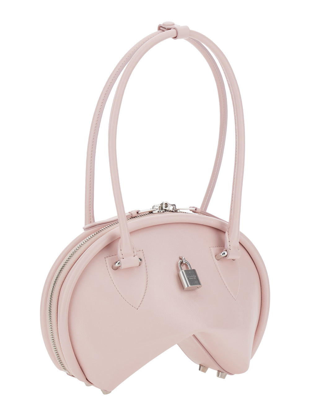 Acne Studios Women Pink Handbag With Two Top Handles And Logo Plaque On The Front In Leather Woman
