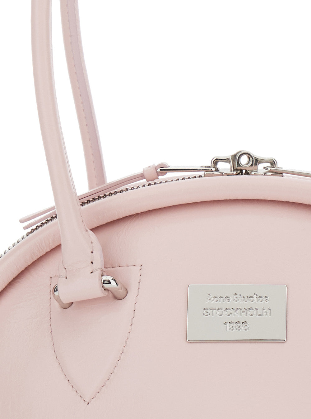 Acne Studios Women Pink Handbag With Two Top Handles And Logo Plaque On The Front In Leather Woman