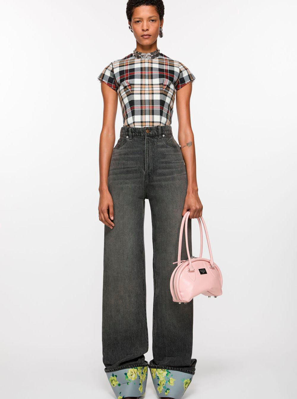 Acne Studios Women Pink Handbag With Two Top Handles And Logo Plaque On The Front In Leather Woman
