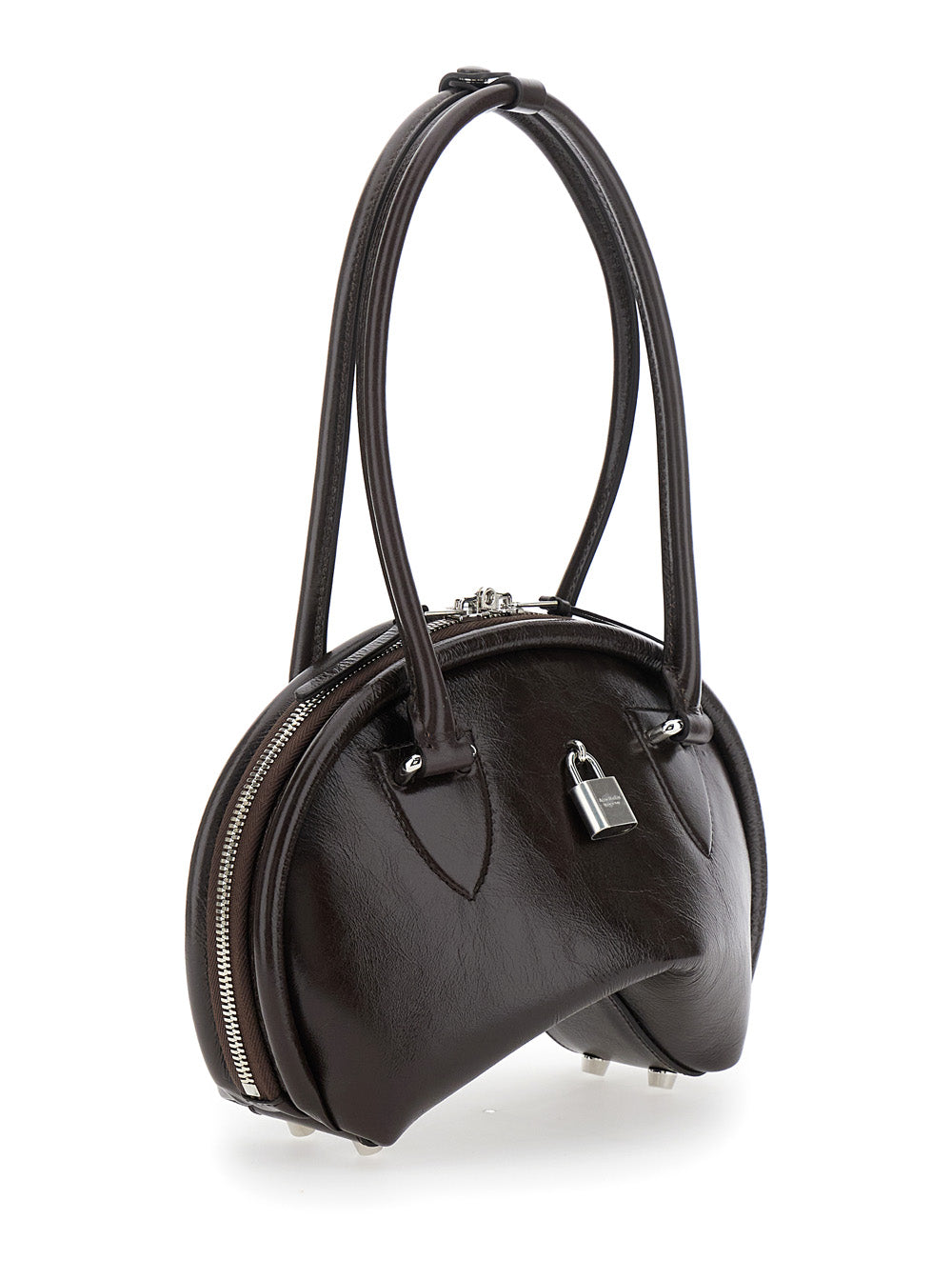 Acne Studios Women Black Handbag With Two Top Handles And Logo Plaque On The Front In Leather Woman