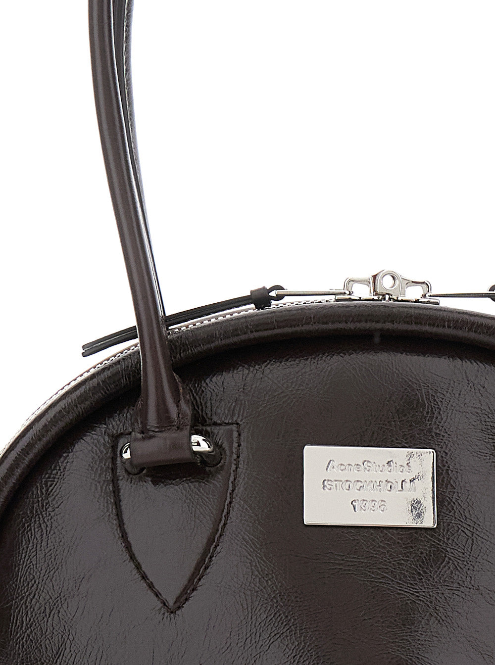 Acne Studios Women Black Handbag With Two Top Handles And Logo Plaque On The Front In Leather Woman