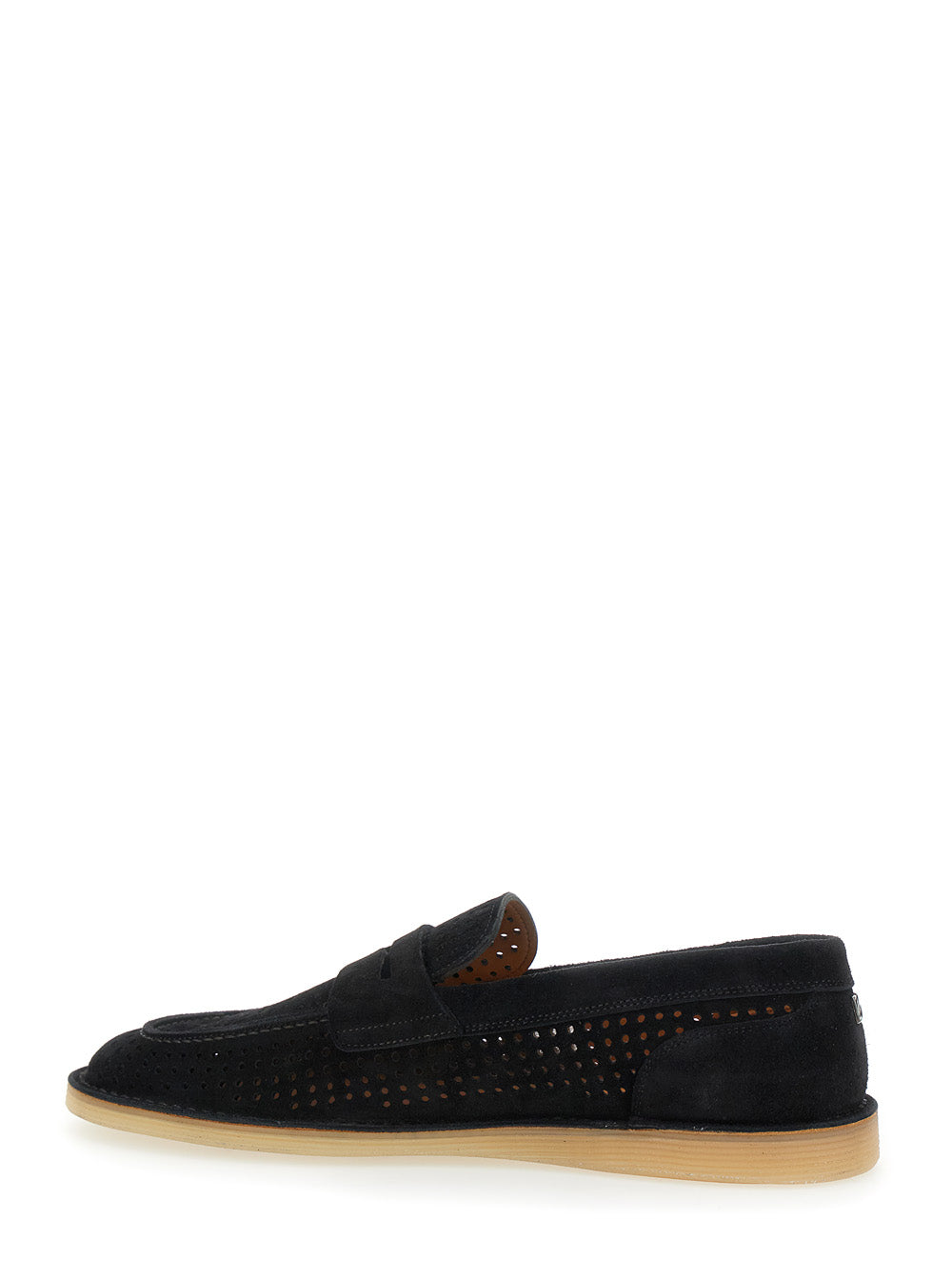 Dolce & Gabbana Men 'Florio' Black Loafers With Logo Detail On The Rear And Penny Slot In Suede Woman