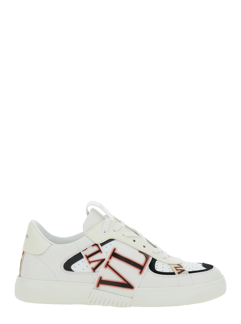 Valentino Garavani Men 'Vl7n' White Sneakers With Maxi Logo Print And Logo Patch On The Tongue In Leather Man