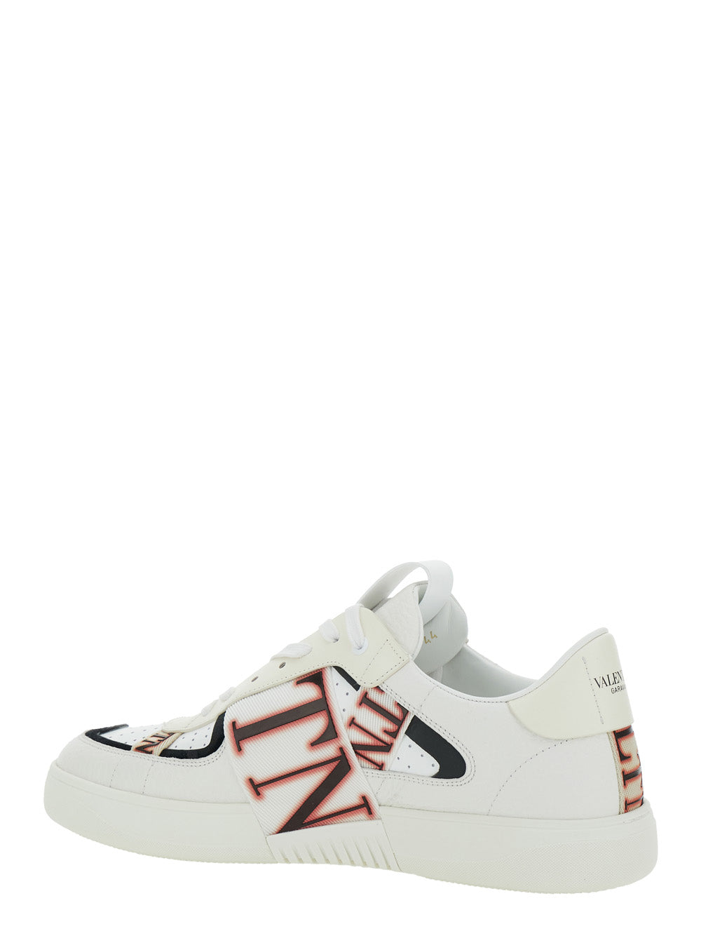 Valentino Garavani Men 'Vl7n' White Sneakers With Maxi Logo Print And Logo Patch On The Tongue In Leather Man