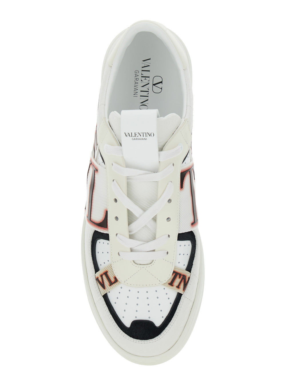 Valentino Garavani Men 'Vl7n' White Sneakers With Maxi Logo Print And Logo Patch On The Tongue In Leather Man