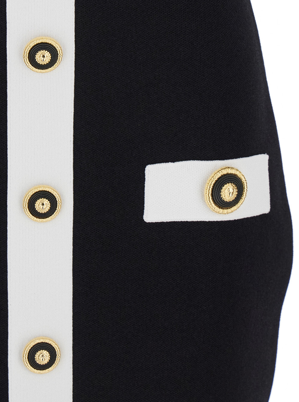 Balmain Women Black Dress With Square Neckline And Decorative Buttons In Viscose Blend Women