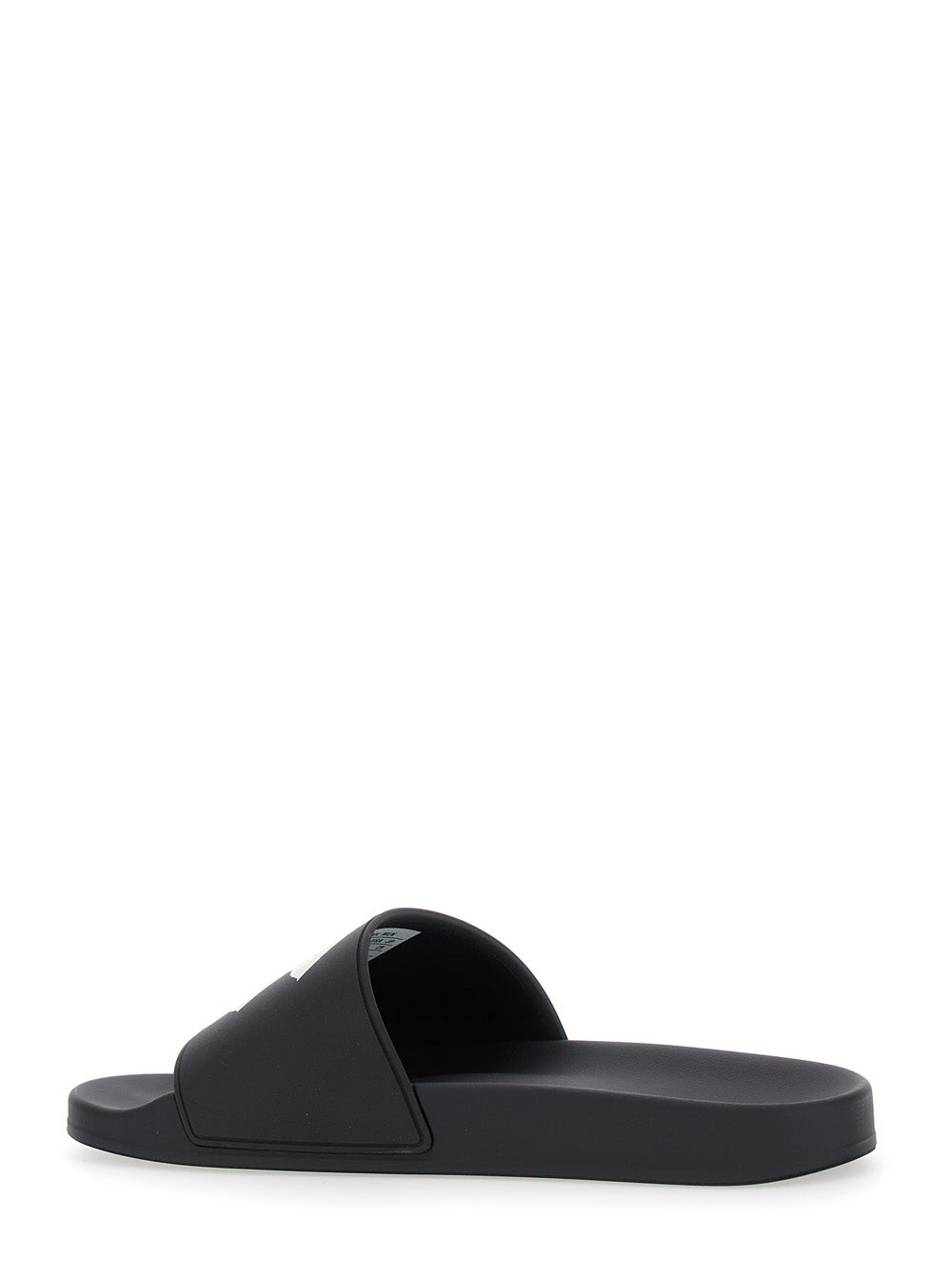 Balenciaga Men Black Sandals With Maxi Contrasting Logo In Tech Fabric Man