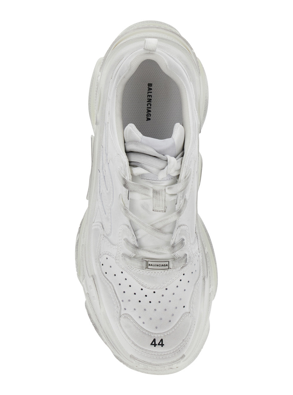 Balenciaga Men 'Triple S Sporty' White Sneaker With 3B Logo Embroidered On The Side And Worn Effect In Tech Fabric Man