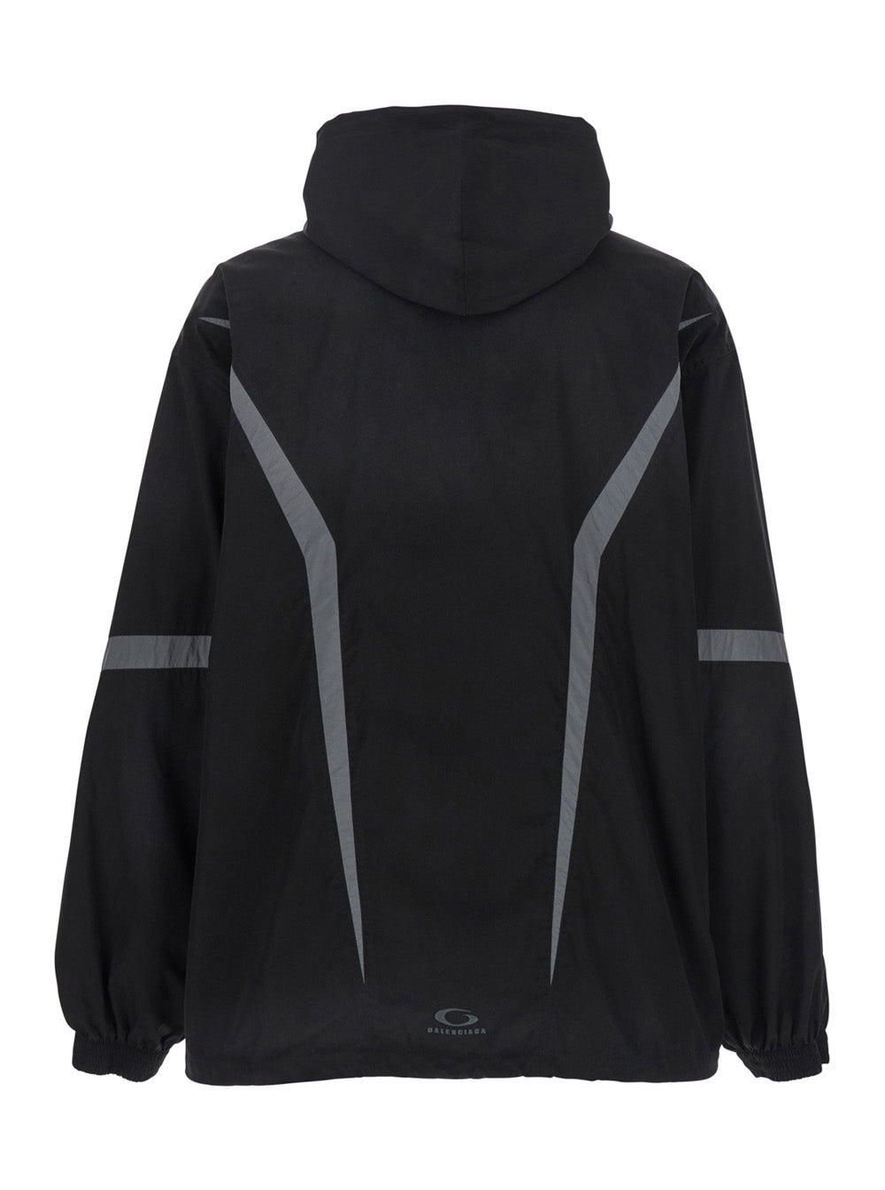 Balenciaga Men 'Loop Sports Icon' Black Jacket With Front Motif In Tech Fabric Man