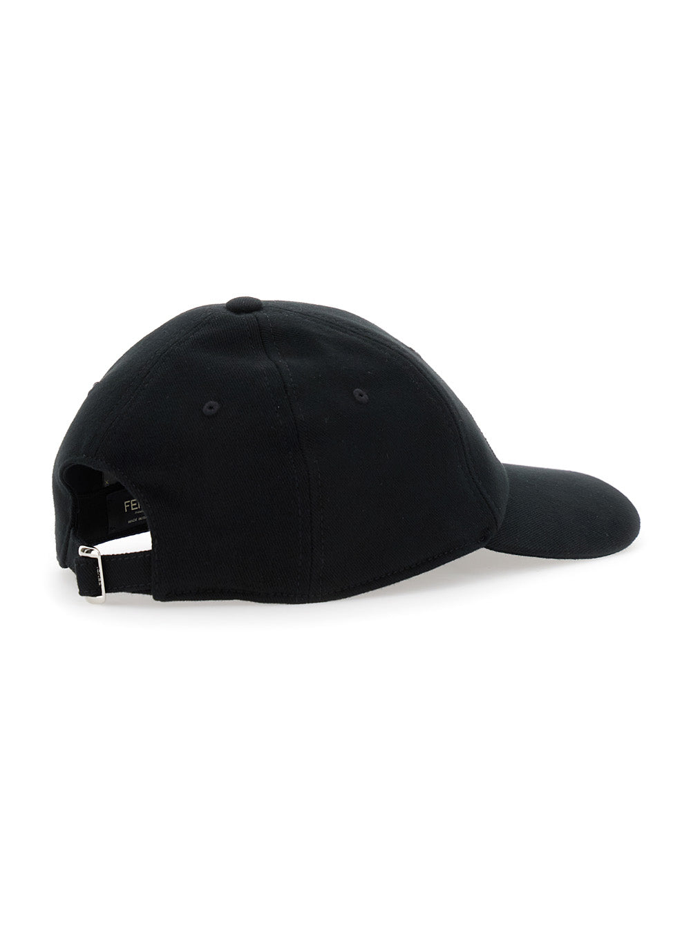 Fendi Men Black Baseball Cap With Logo Lettering Embroidery On The Front In Cotton Man