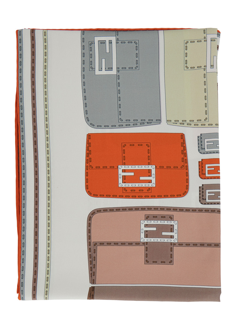 Fendi Women 'Baguette' Multicolor Scarf With All-Over Print In Silk Woman