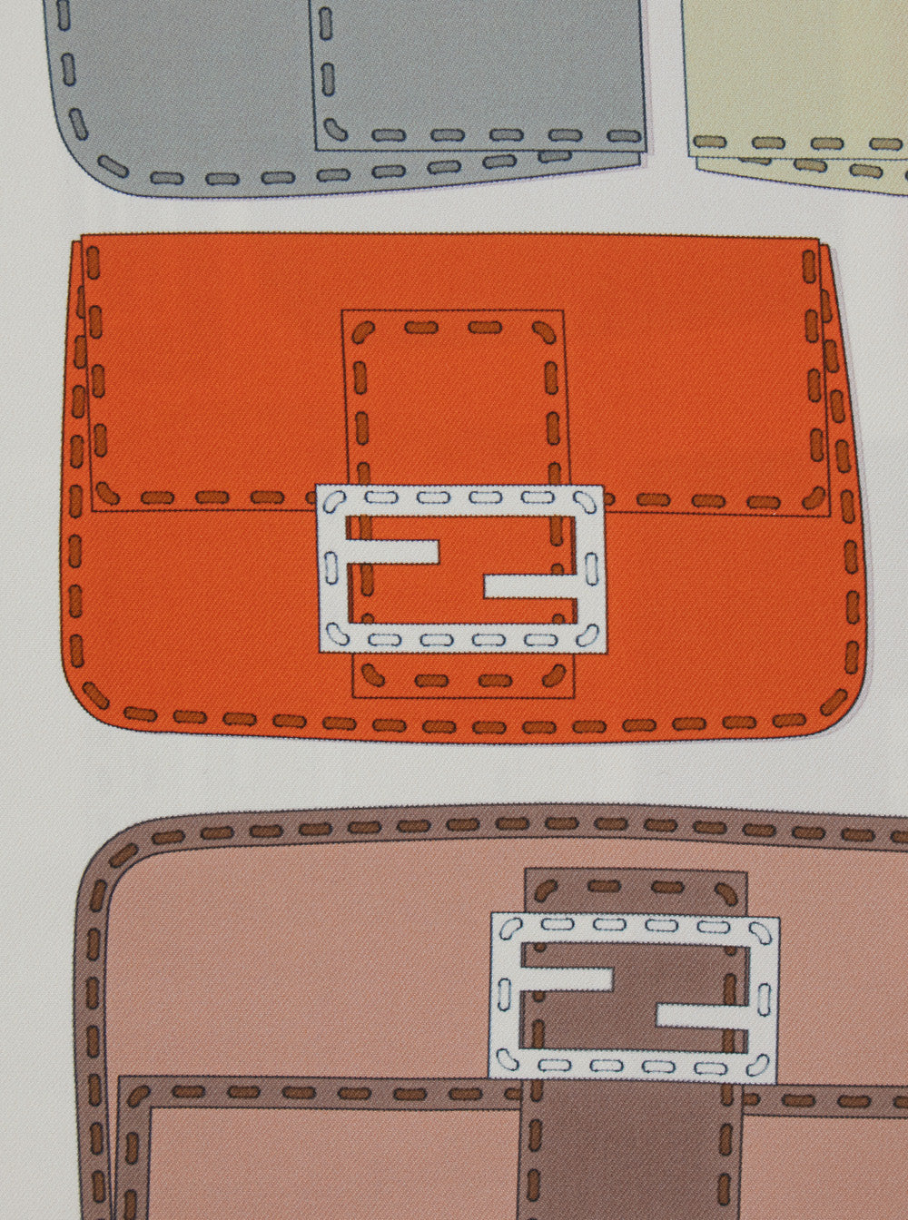 Fendi Women 'Baguette' Multicolor Scarf With All-Over Print In Silk Woman